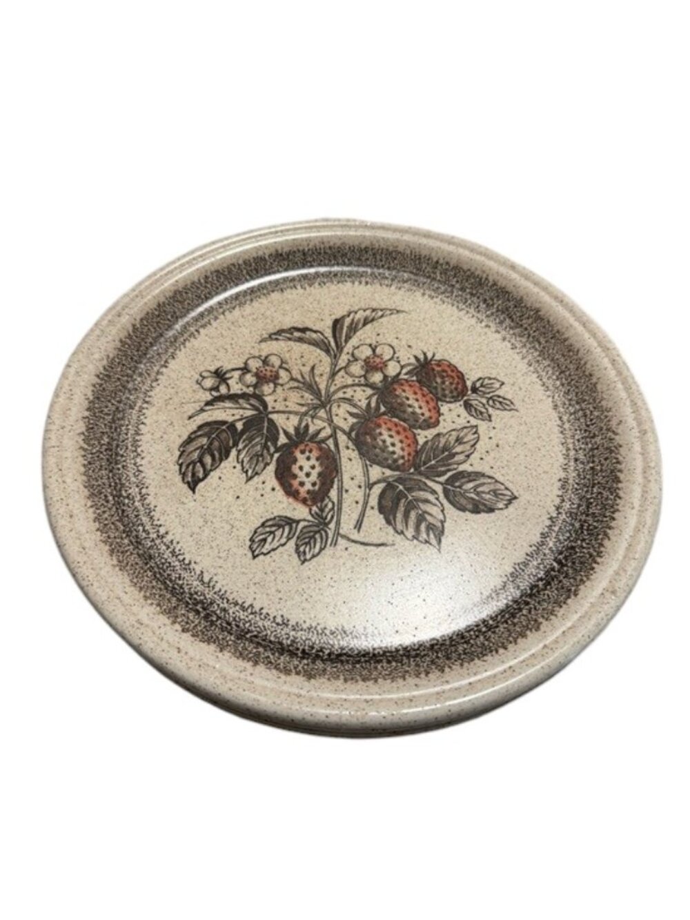Vintage Barratts of Staffordshire Wild Strawberry Dinner Plates 1970s Stoneware - Picture 2 of 8